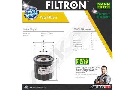 Meercedes CLA 180 CDI 3 Lü Mann Filtron Karbonlu Filtre Seti 2013-2018